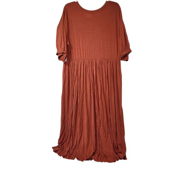 Amazon Essentials Women's Crewneck Short Sleeve Knit Midi Dress Caramel XX-Large - Picture 2 of 10